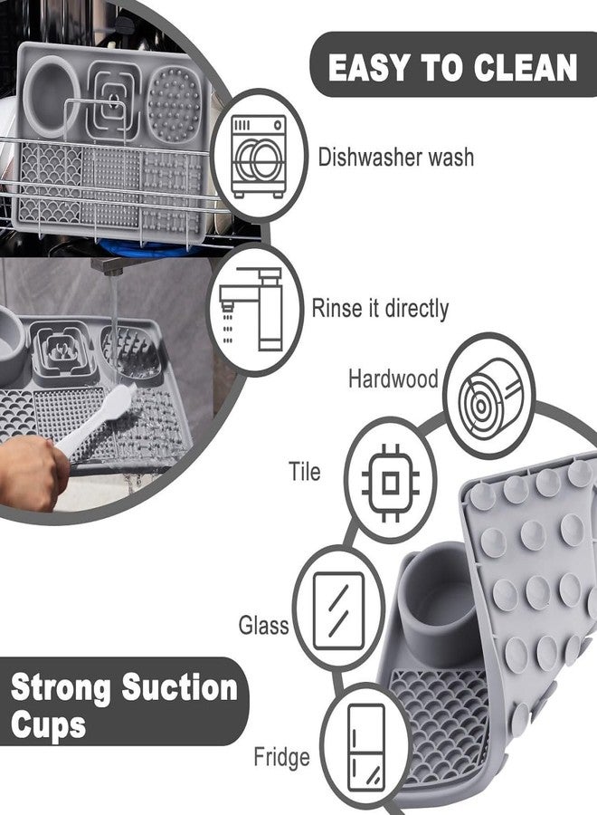 Docrok New Lick Mat for Dogs & Cats, Slow Feeder Licking Pad with Suction Cups for Food and Water, Silicon Feeding Mat Perfect for Anxiety Relief Suitable for Butter Food Yogurt Peanut - Image 3